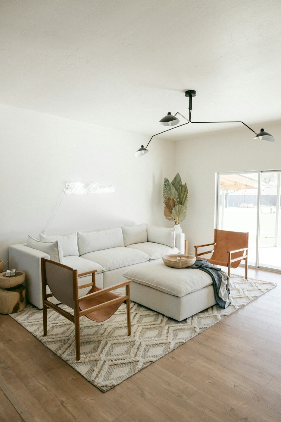 Bright white living room